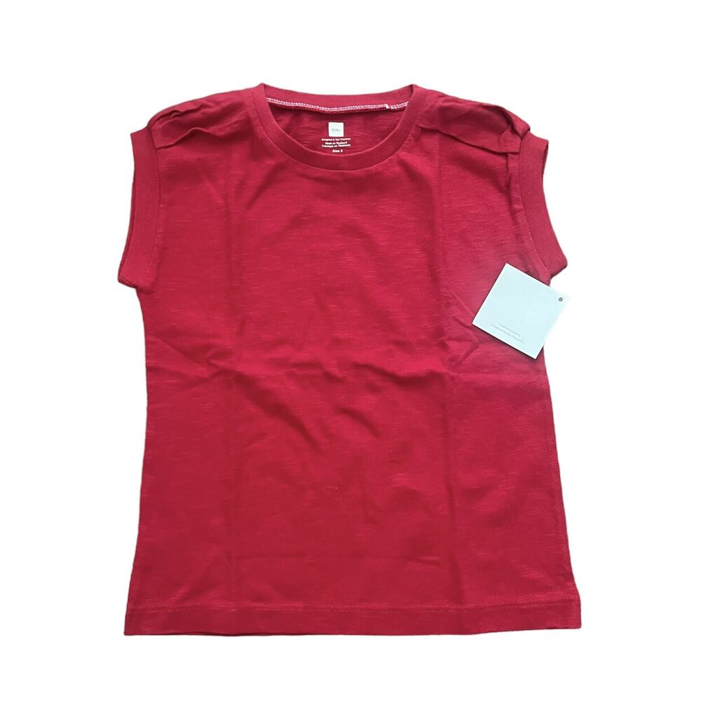 NWT Tea Collection Red Cap Sleeve Tee